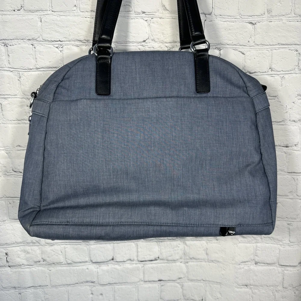 Lo‎ & Sons O.G. Blue Travel Messenger Carry On Bag Gray Interior Silver Hardware